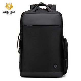 يشتري black Golden Wolf Stylish Basic Travel 15.6 Laptop Backpack Bag USB Charging &amp;Anti-theft Lock, GB00397 Black