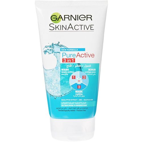Garnier Pure Active 3 In 1 Face Wash Scrub & Mask 100ml
