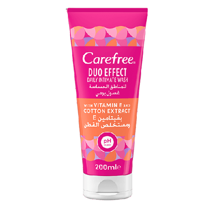Carefree Duo Effect Daily Intimate Wash with Vitamin E and Cotton Extract 200ml