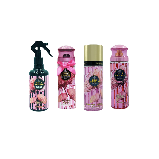 Gulf Orchid Forever Blush Set Bed Freshener Spray 300ml+Body Mist 250ml + Body Spray 200ml + Hair Mist 85ml