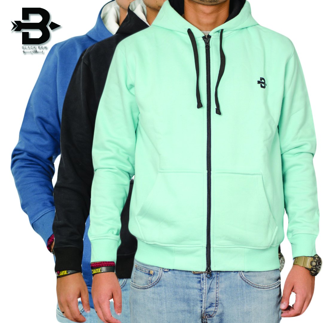 Black Bow Zip Hooded Sweatshirt code 301 - O2morny.com
