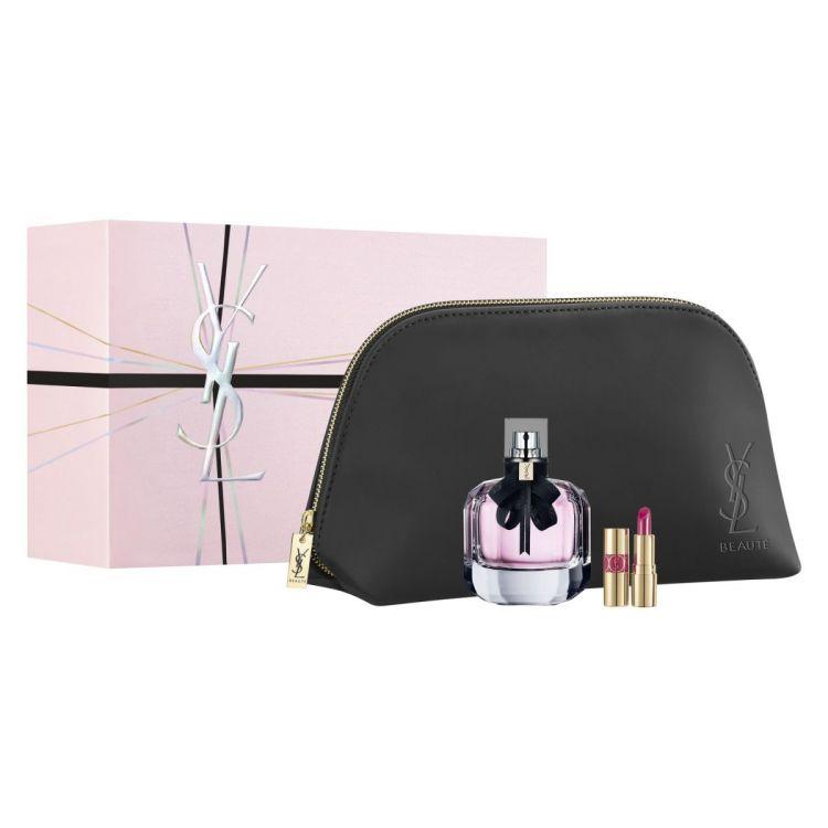 Set Mon Paris EDP 90Ml+Mini Rouge Pur Couture 49+Pouch - O2morny.com