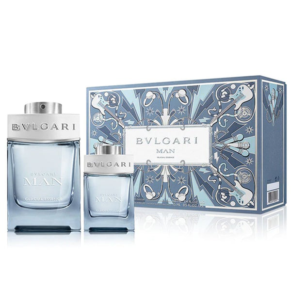 Bvlgari Man Glacial Essence Set For Men Eau De Parfum 100ml + Mini Travel 15ml