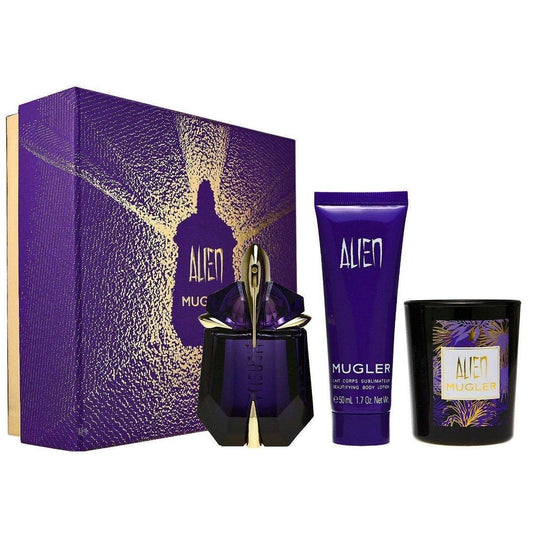 THIERRY MUGLER ALIEN GIFT SET 30ML EDP +50ML BODY LOTION +70G CANDLE - O2morny.com