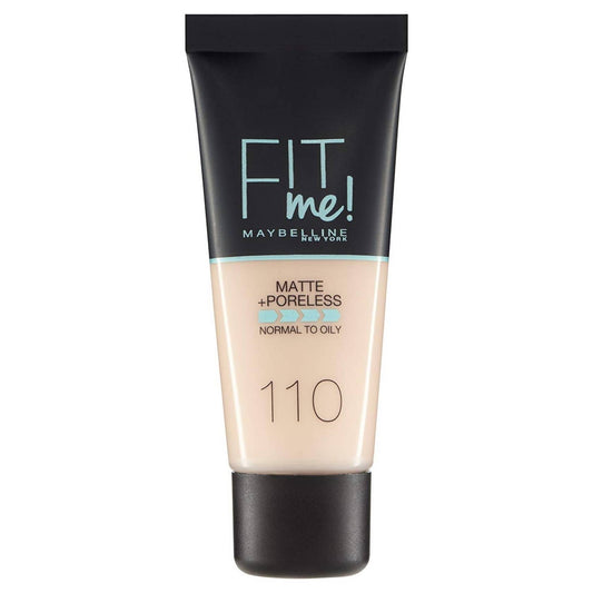 Maybelline New York Fit Me Matte & Poreless Face Foundation - 1.01 oz., 110 Porcelain
