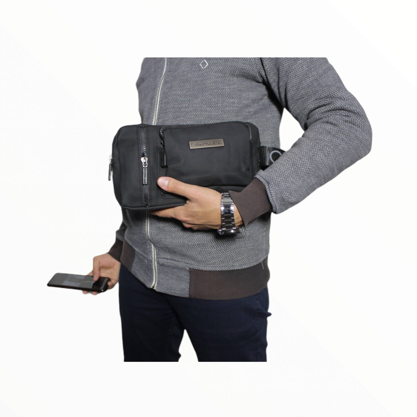 Men classy handy bag black