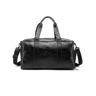 Faux leather bag for the gym and travel large storage capacity unisex bag for men and women Shoe Compartment Rahala GLD11 Black