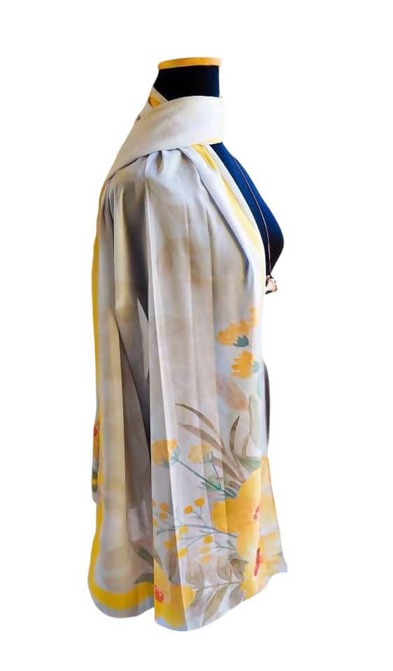 soft Crepe Chiffon Veil - Multi Color Chiffon Scarf 12114