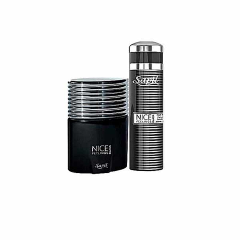 Sapil Nice Feelings Black For Men Eau De Toilette 75ml and Deo 150ml