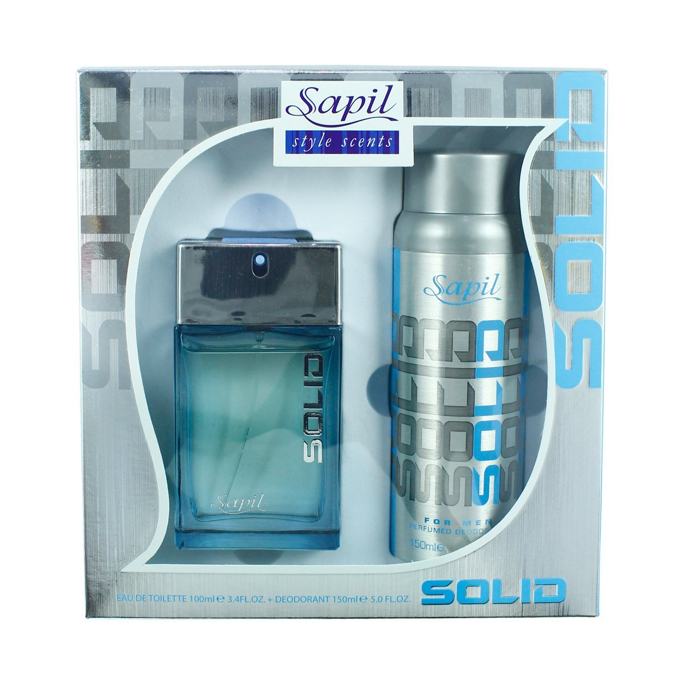 Sapil Men Solid Gift Set (Edt 100 ml. and Deo 150 ml.) - O2morny.com