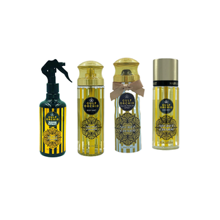 Gulf Orchid Secret Charm Set Bed Freshener Spray 300ml + Body Mist 250ml + Body Spray 200ml + Hair Mist 85ml