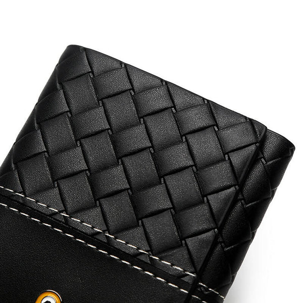 Men's Woven Leather Trifold Wallet Rahala RA102