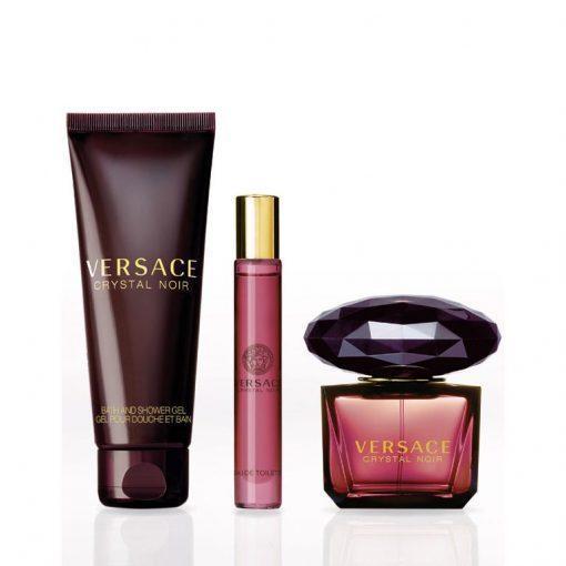 Versace Crystal Noir Set For Women Eau De Toilette 90ml+ Mini 10ml + Body Lotion 150ml