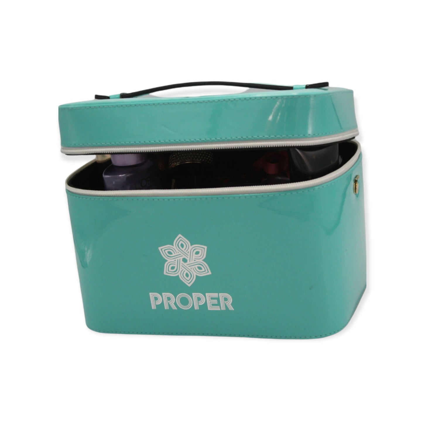 set of 3 makeup & toiletry travel case (cyan)