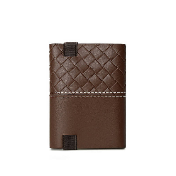 Men's Woven Leather Trifold Wallet Rahala RA102