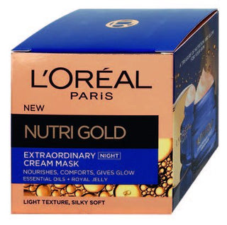 L oreal Paris Nutri Gold Oil Cream Mask on the Night Dry Skin 50ml