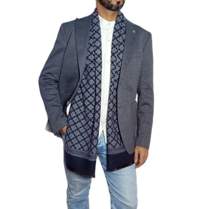 men long double sided wool shawl - scarf 3010