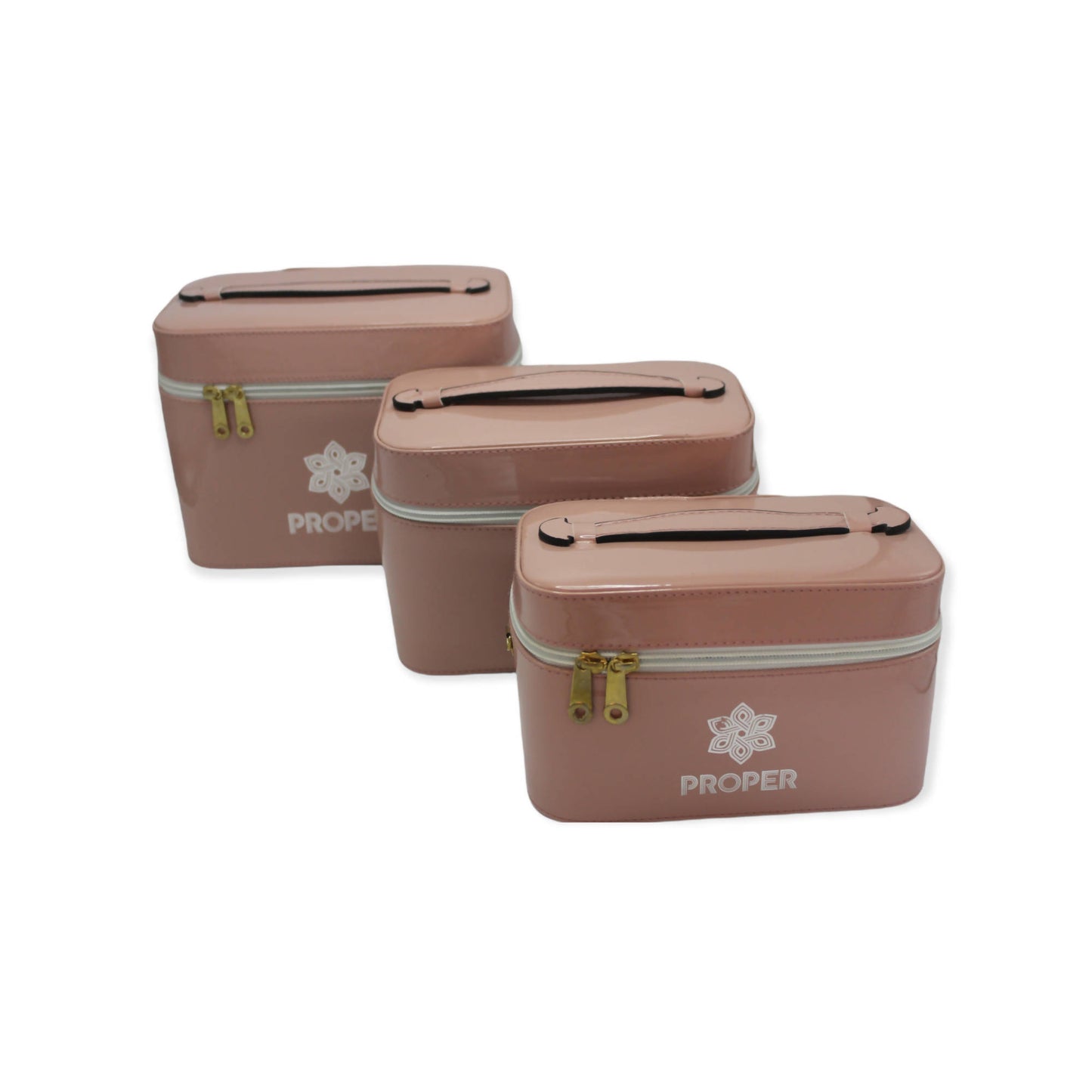 مجموعة من 3 حقائب سفر للمكياج وأدوات الزينة (كاشمير)