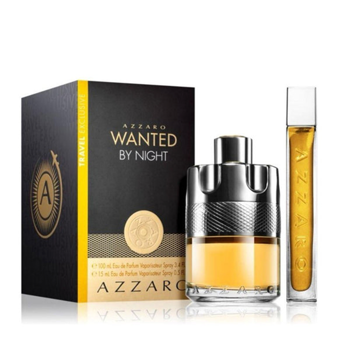 Azzaro Wanted By Night Set for Men Eau De Toilette 100ml+15ml Mini Travel