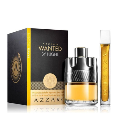 Azzaro Wanted By Night Set for Men Eau De Toilette 100ml+15ml Mini Travel