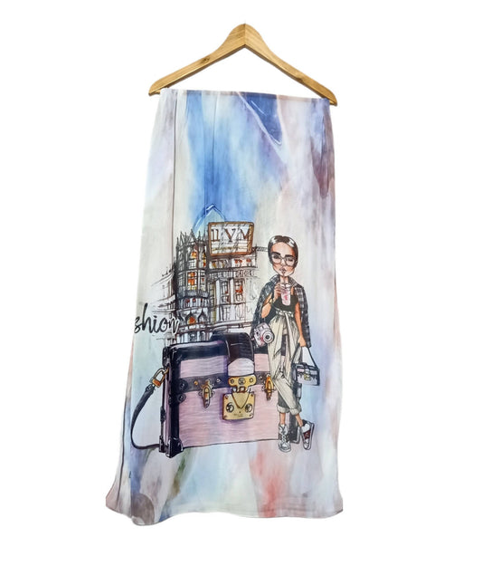 Crepe Chiffon Veil - وشاح الشيفون متعدد الألوان 1011