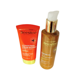 مجموعة Beesline مجموعة Ultrascreen Cream Invisiable SPF 50 60 مل+ Suntan Oil Gold 200ml