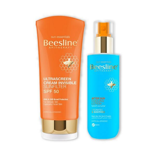 طقم كريم ألتراسكرين حاجب شفاف للشمس عامل الوقاية 50 SPF 60 مل + لوشن مبرد للبشرة هدية 200 مل 