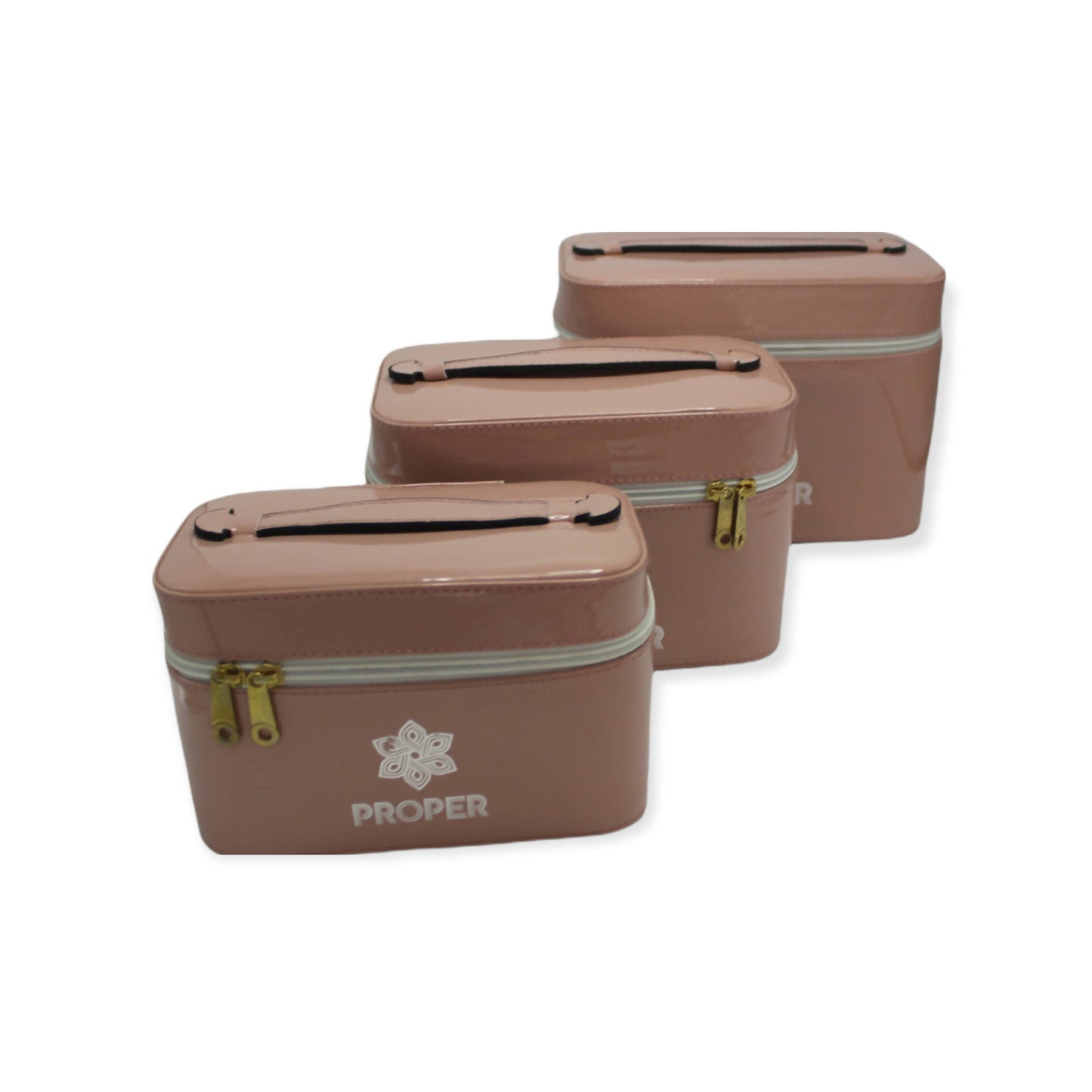 مجموعة من 3 حقائب سفر للمكياج وأدوات الزينة (كاشمير)