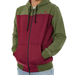 Buy green-olive-x-maroon Black Bow Zip Hooded Sweatshirt code 303