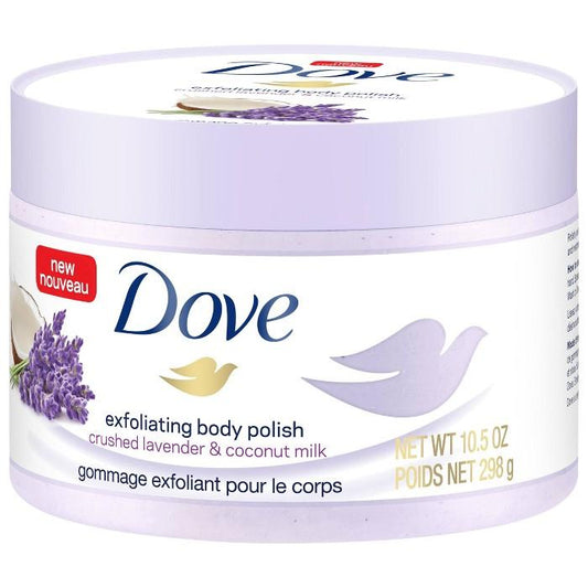 Dove Exfoliating Body Polish Body Scrub Crushed Lavender & Coconut Milk 298 gm