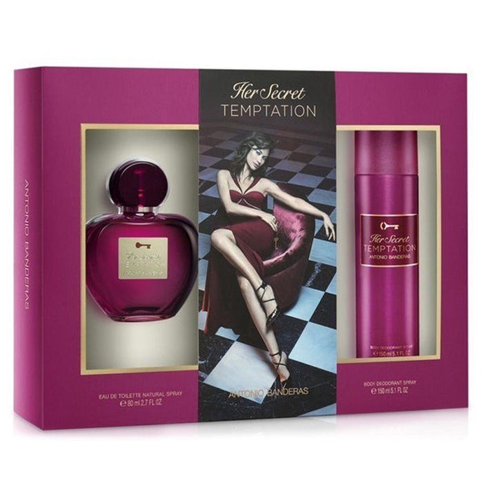 Antonio Banderas Her Secret Temptation Set For Women Eau De Parfum 80ml+ Deodorant 150ml