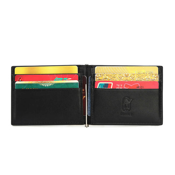 Mens Leather Bifold Money Clip Wallet Rahala RA110