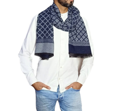 men long double sided wool shawl - scarf 3010