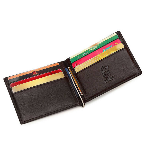 Mens Leather Bifold Money Clip Wallet Rahala RA110