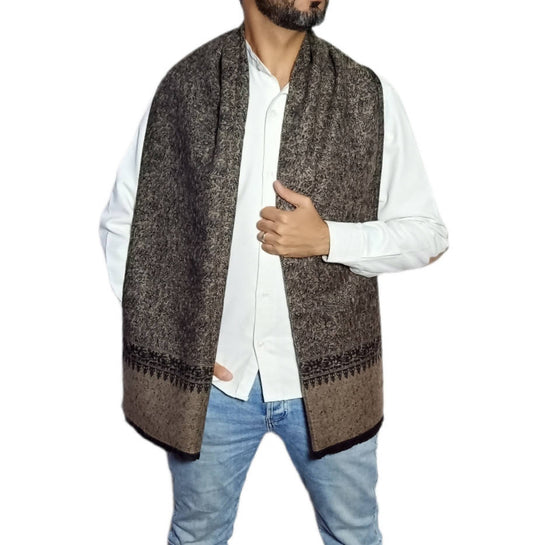 men longdouble sided wool shawl - scarf 3017
