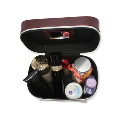 مجموعة من 3 حقائب سفر للمكياج وأدوات الزينة (كستنائي)