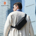 Arctic Hunter Mens Waist Bag Chest Bag for Men with Detachable/Adjustable Strap Sports Bag for Men Anti-Theft Pocket Y00557 BLACK