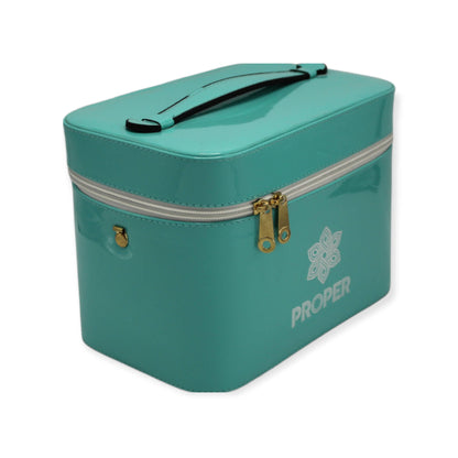 set of 3 makeup & toiletry travel case (cyan)