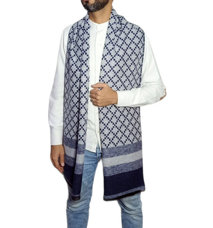 men longdouble sided wool shawl - scarf 3011