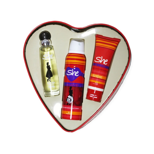 Hunca She Is Love Set For Women Eau De Toilette 50ml + Deodorant 150ml + Body Lotion 75ml