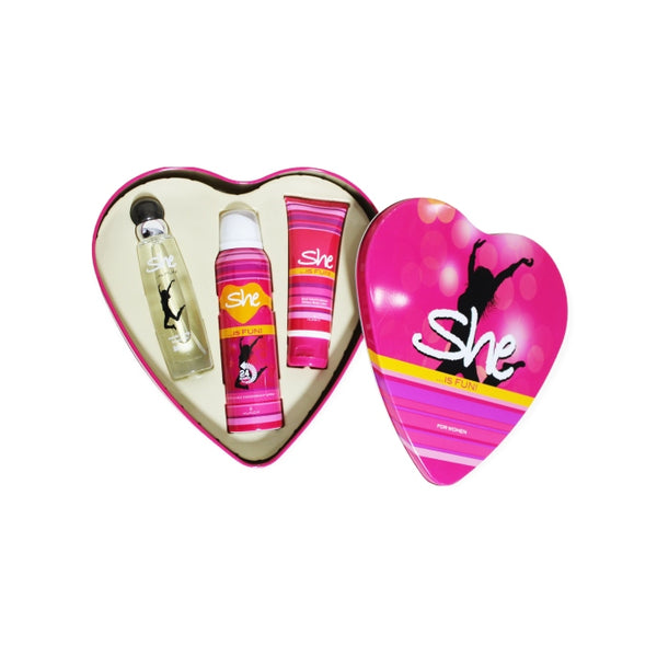 Hunca She Is Fun Set For Women Eau De Toilette 50ml + Deodorant 150ml + Body Lotion 75ml