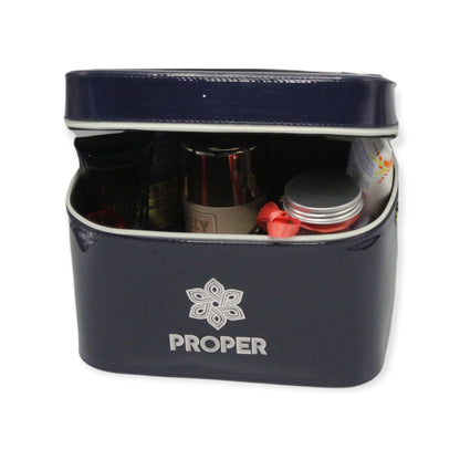 مجموعة من 3 حقائب سفر للمكياج وأدوات الزينة (أزرق غامق)