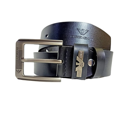 men leather belt armani branded black