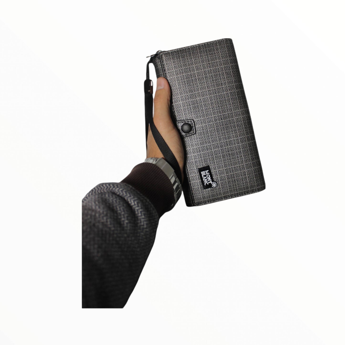 رجال محفظة جلدية طويلة (رمادي)