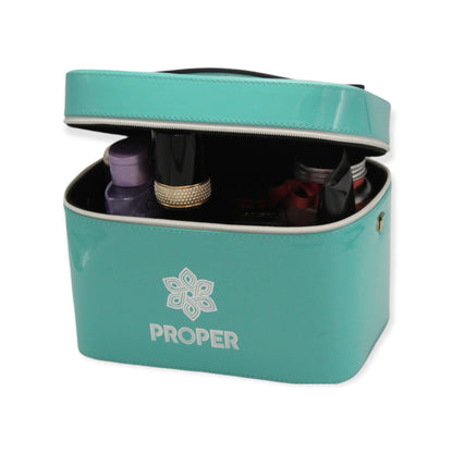 set of 3 makeup & toiletry travel case (cyan)