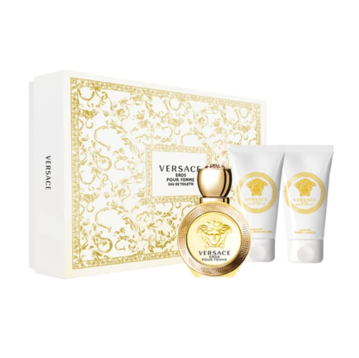 Versace Eros Pour Femme Set For Women Eau De Toilette 50ml + Body Lotion 50ml + Shower Gel 50ml