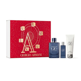 Giorgio Armani Acqua Di Gio Profondo Set For Men Eau De Parfum 125ml + Mini Travel 15ml + Body Shampoo 75ml