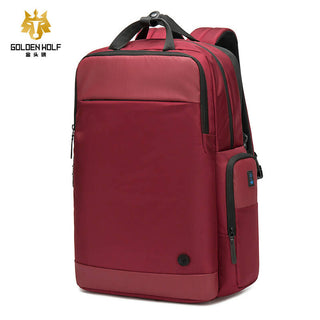 يشتري red Golden Wolf Stylish Basic Travel 15.6 Laptop Backpack Bag USB Charging &amp;Anti-theft Lock, GB00397 Black