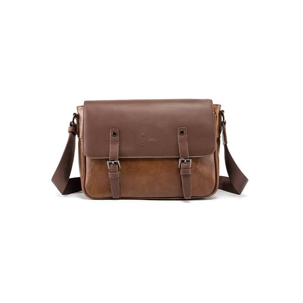 3935 Men's Fashion Leather Crossbody Bag - Import Casual Business Fashion Youth Design Shoulder Bag - Brown