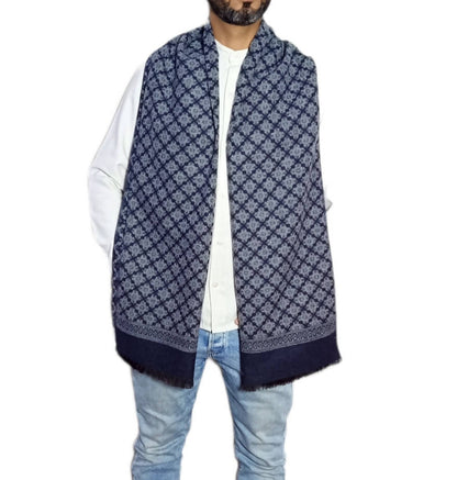 men long double sided wool shawl - scarf 3010